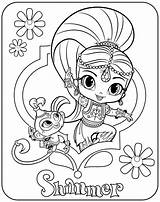 Shimmer Shine Coloring Pages Printables Getdrawings sketch template
