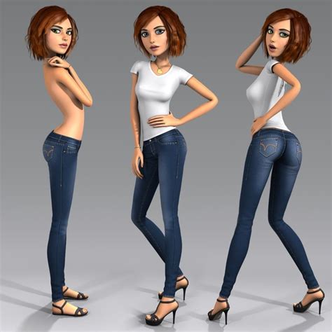 model cartoon character young woman female character design girl cartoon cartoon