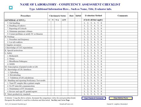 smartlabtools sltcompetency assessment forms