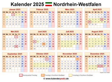kalender  nrw ferien feiertage  vorlagen