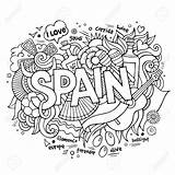 Spain Drawing Lettering Symbols Hand Getdrawings sketch template