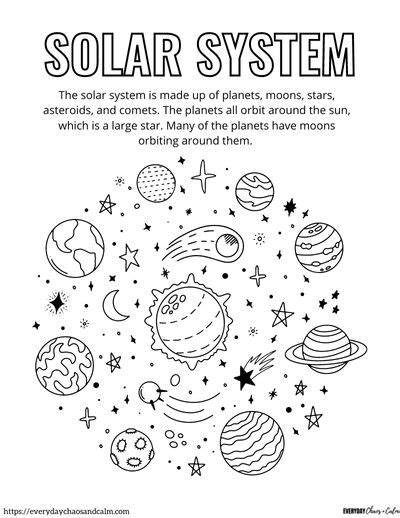 printable solar system coloring pages