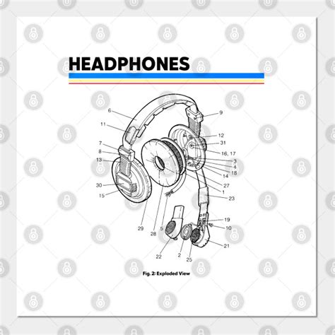 headphones exploded diagram trendy vintage headphones posters  art prints teepublic
