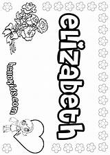 Coloring Elizabeth Pages Name Color Girls Print Names Sheets Hellokids Visit Emma Girl sketch template