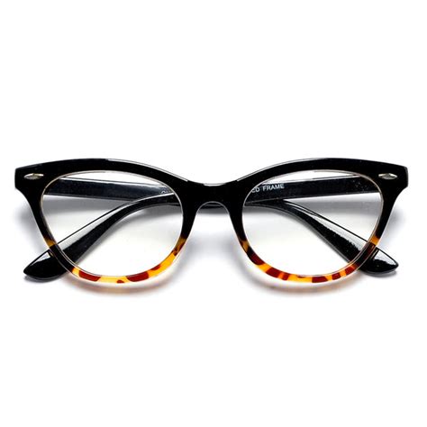50mm cat eye shaped clear lens glasses with rivets sunglass spot