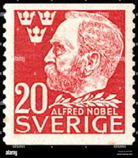 alfred nobel  sweden stamp  ore stock photo alamy