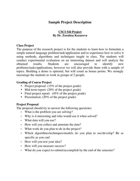 research project report sample  document template