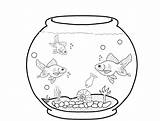 Fish Coloring Aquarium Pages Tank Drawing Color Water Animals Fun sketch template