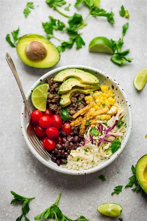 healthy taco bowls   carb keto meal prep options