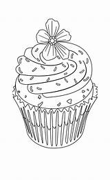 Coloring Cupcake Pages Flower Cupcakes Cute Drawing Topping Print Adult Colouring Printable Hard Sheets Drawings Color Food Kids Ceramic Dynu sketch template