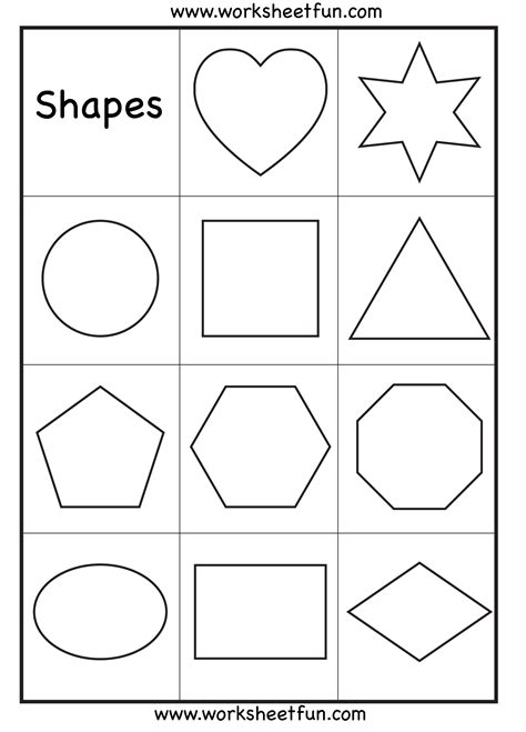 preschool shapes worksheet  printable worksheets shapes