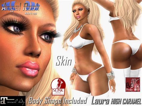 Second Life Marketplace Angel Rock Skin Laura High Caramel Boxed