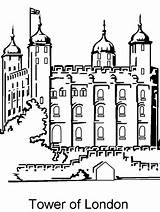 Coloring London Tower England Pages Printable Book Colouring Print Kids Color Pussycat English Colour Cat Paper Kindergarten Easily sketch template