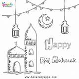Eid Mubarak Coloring Belarabyapps Preschool sketch template