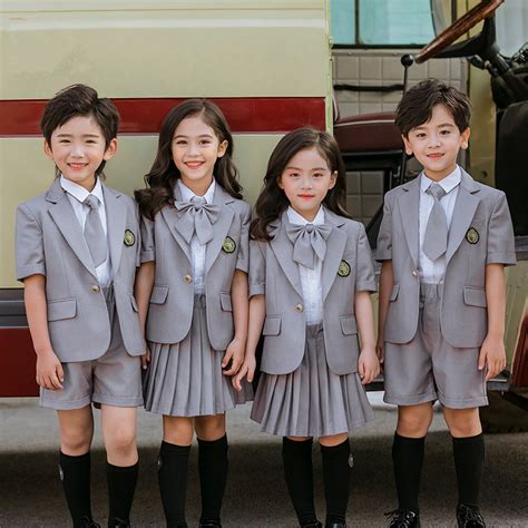 primary school wear kids grey blazer sets international design boys girls school uniform china
