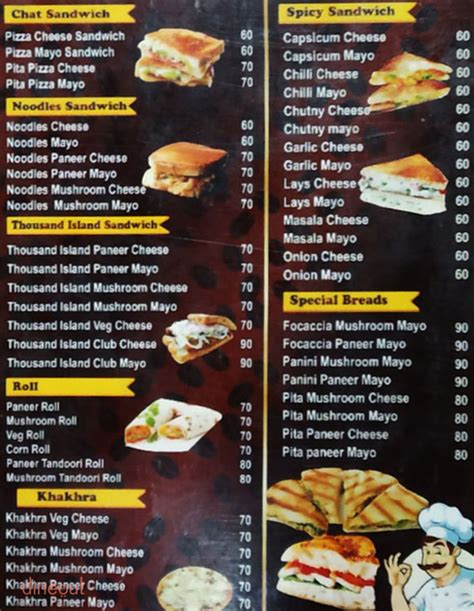 menu  royal sandwich porur chennai dineout discovery