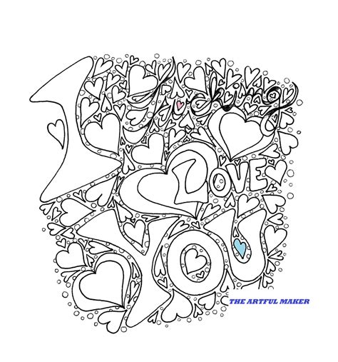 I Fucking Love You Adult Coloring Page By The Artful Maker