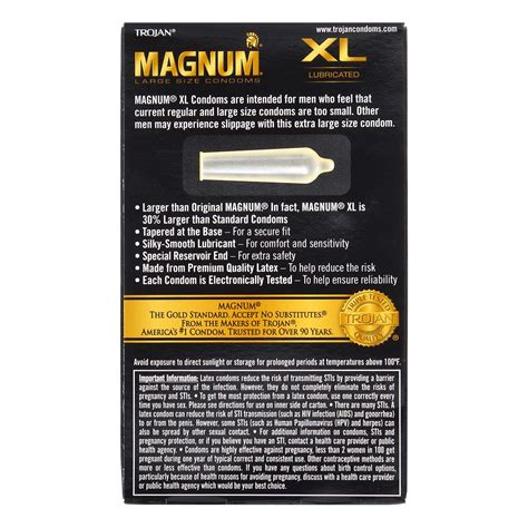 trojan magnum xl extra large 64 58mm 12 s pack latex