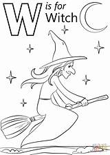 Witch Coloring Pages Broomstick Halloween Riding Drawing Broom Printable Kids Letter Color Whale Flying Print Preschool Bestcoloringpagesforkids Moon Crafts Alphabet sketch template