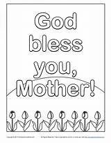 Coloring Mother God Bless Pages Sunday Mothers School Printable Bible Honor Activities Cards Father Pdf Color Church Printables Book Kids sketch template