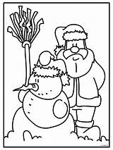 Sneeuwpop Kleurplaat Kerst Kerstman sketch template