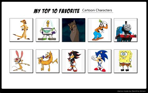 My Top 10 Favorite Cartoon Characters By Nicktoonsanimes