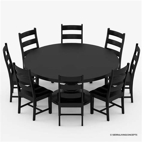 nottingham rustic solid wood black  dining room table set