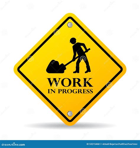 work  progress stock vector image