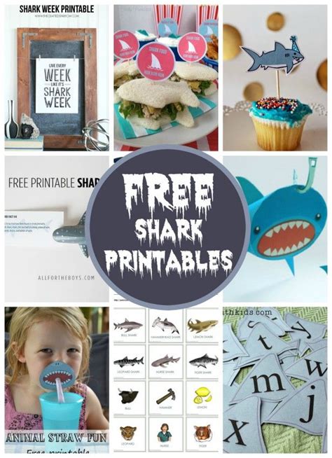 freebie friday   shark printables  party teacher shark