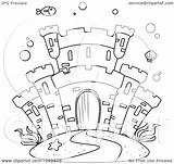Castle Underwater Coloring Outline Illustration Royalty Bnp Studio Rf Clip Clipart 2021 sketch template