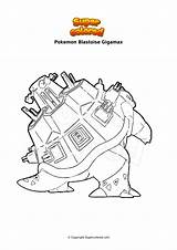 Blastoise Gigamax Disegno Supercolored sketch template