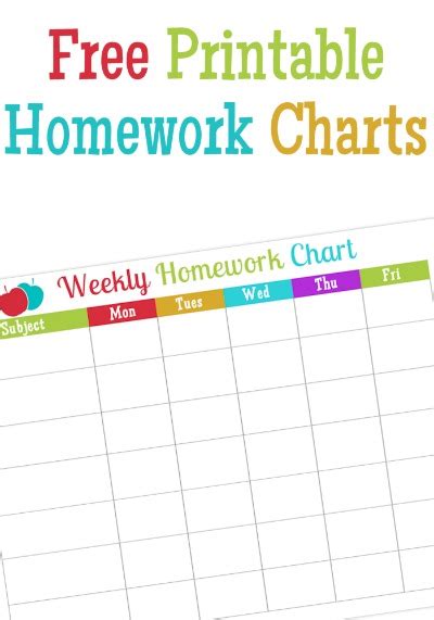 homework chart printable  moms