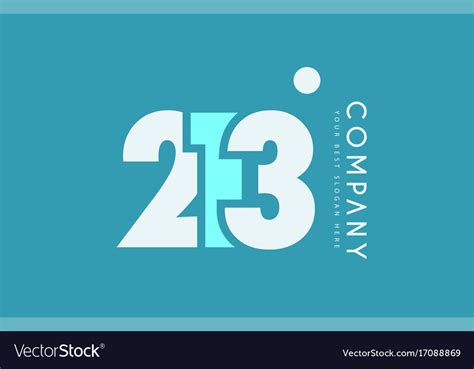 number  blue white cyan logo icon design vector image