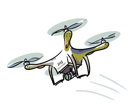 dronequadrocopter sketch illustration  flying drone stock illustration  image