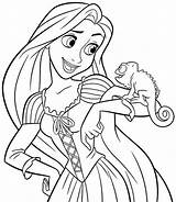 Rapunzel Coloring Pages Kids Princess Printable Disney Little sketch template