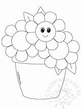 Vase Three Daisies Coloring sketch template