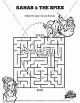 Rahab Spies Mazes Joshua Sharefaith Maze Craft Printable Hebrew Kindergottesdienst Geschichten Jericho Journeys Missionary Bibel Biblische Jesus sketch template