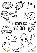 Picnic Drawing Coloring Pages Getdrawings sketch template