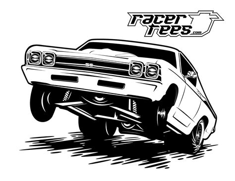 drag racing coloring page