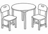 Table Chairs Line Chair Clipart Clip Vector Illustration Library sketch template
