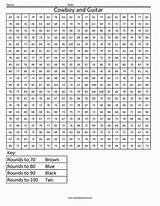 Color Coloring Math Rounding Worksheets Pages Mystery Kids Number Cowboy Guitar Multiplication Squares Grid Squared Re5 Numbers Tens Place Halloween sketch template
