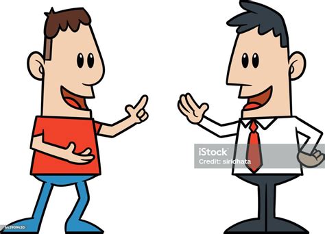 two cartoon men talking stock illustration download image now istock