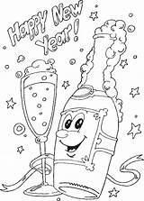 Coloring Champagne Bottle Year Pages Years Eve sketch template