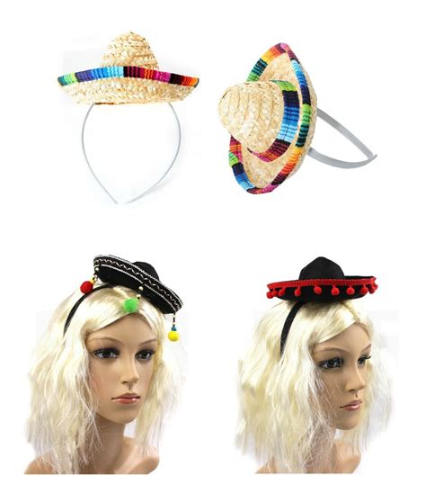Mini Mexican Sombrero Hat Headband Spanish Fiesta Salsa Costume Party