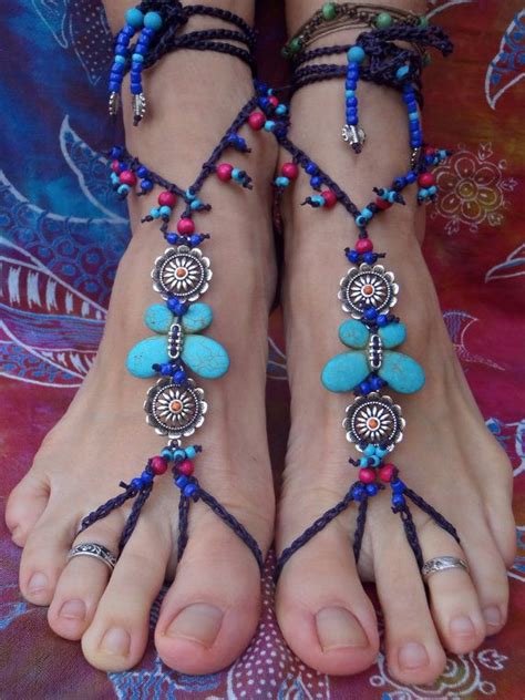 special order for carrie turquoise butterfly barefoot sandals etsy