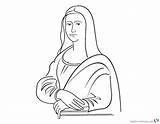 Lisa Mona Line Coloring Pages Clipart Drawing Printable Kids Adults Getdrawings sketch template