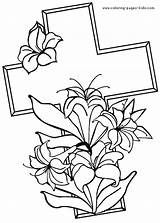 Coloring Pages Easter Religious Printable Cross Kids Friday Color Good Flowers Recovery Colouring Sheets Lily Print Christian Crosses Pintables Sheet sketch template