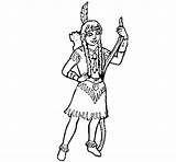 Girl Indian Coloring Coloringcrew Indians sketch template