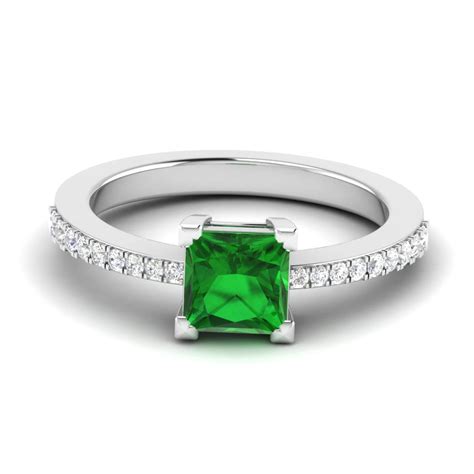 natural emerald ring princess cut emerald diamond etsy