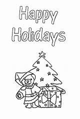 Coloring Teddy Christmas Bear Pages Holidays sketch template